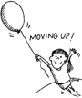 gilr floating up on a balloon